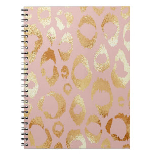 Leopardenhaut, goldene Rose Notizblock
