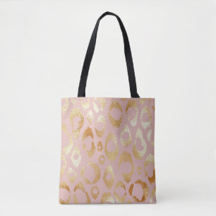 Leopardenhaut, goldene Rose Tasche