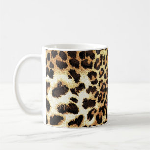 Leopardenhaut, nahtlose Musterkonstruktion. Kaffeetasse