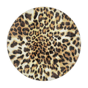 Leopardenhaut, nahtlose Musterkonstruktion. Schneidebrett