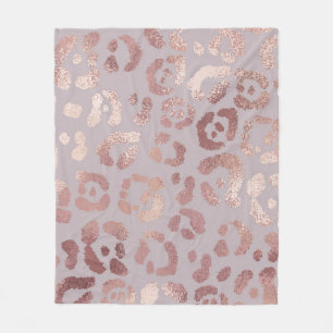 Leopardenhaut: Rose Gold Eleganz. Fleecedecke