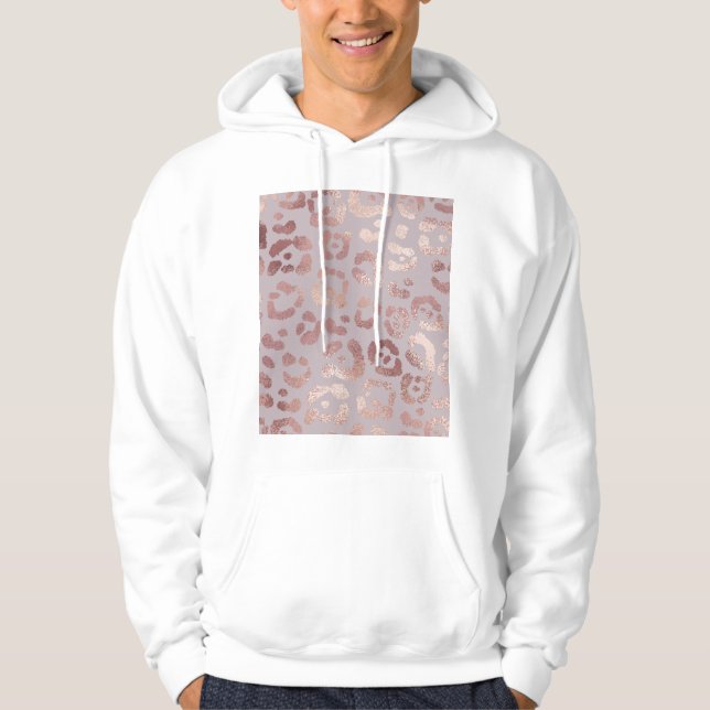 Leopardenhaut: Rose Gold Eleganz. Hoodie (Vorderseite)