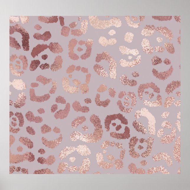 Leopardenhaut: Rose Gold Eleganz. Poster (Vorne)