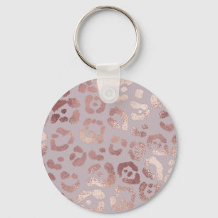Leopardenhaut: Rose Gold Eleganz. Schlüsselanhänger