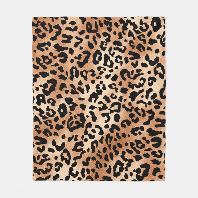 Leopardenhaut. Stilvolles Bluse-Design mit Leopard Fleecedecke (Vorderseite)