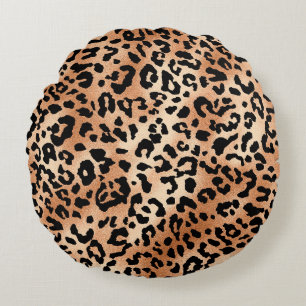 Leopardenhaut Stilvolles Bluse-Design mit Leoparde Rundes Kissen