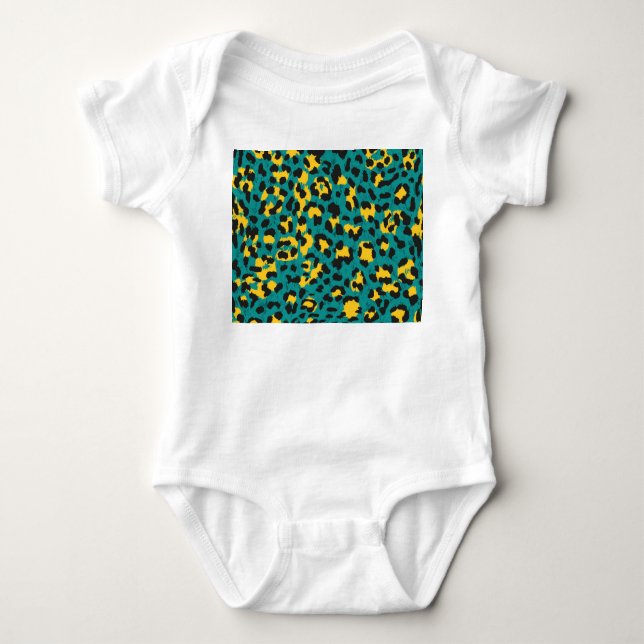 Leopardenhaut: Vintages Texturmuster Baby Strampler (Vorderseite)