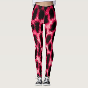 Leopardenleder: Rot-Schwarz-Textur. Leggings