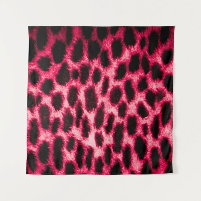 Leopardenleder: Rot-Schwarz-Textur. Wandteppich (Vorderseite)