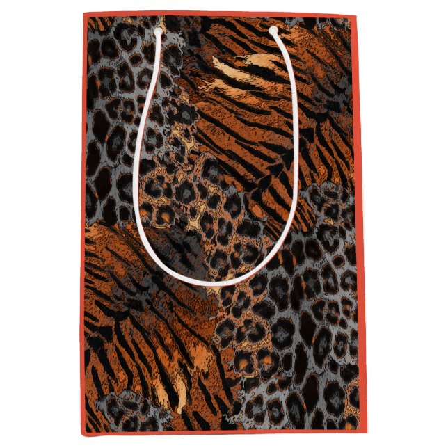 Leopardenledermode Mittlere Geschenktüte (Vorderseite)