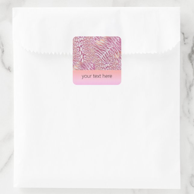 Leopardenledermode Quadratischer Aufkleber (Tasche)