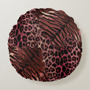 Leopardenledermode Rundes Kissen