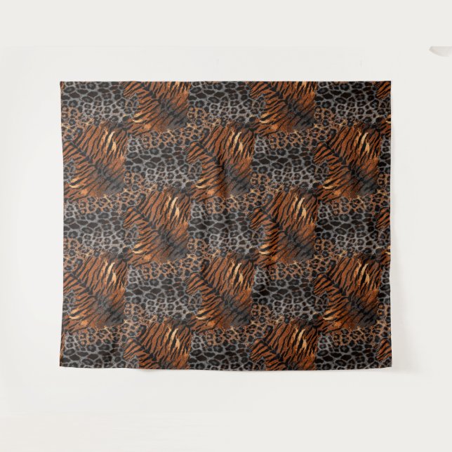 Leopardenledermode Wandteppich (Vorderseite (Horizontal))