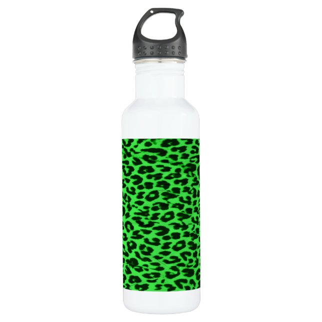 Leopardenleoparden mit abstrakter Struktur Edelstahlflasche (Vorderseite)