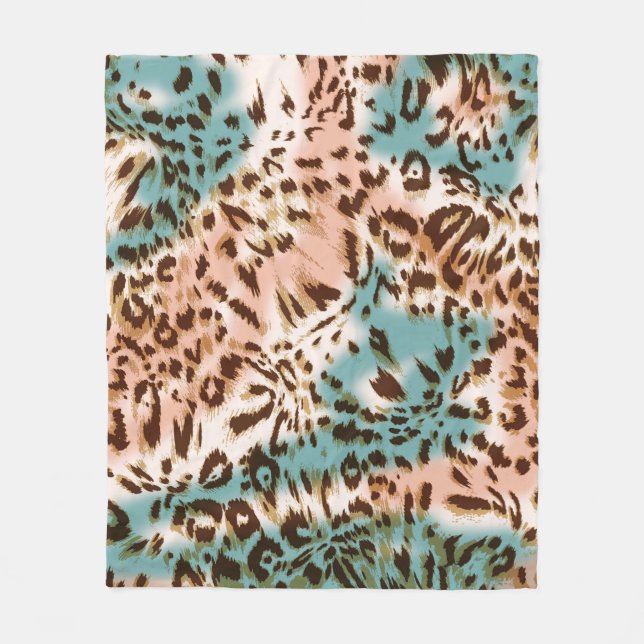 Leopardenmuster-Abbildung, tierischer Ausdruck Fleecedecke (Vorderseite)