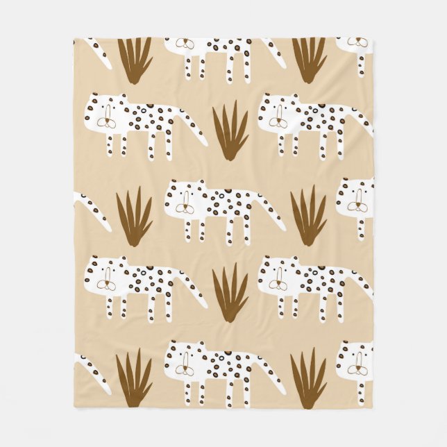 Leopardenmuster Fleecedecke (Vorderseite)