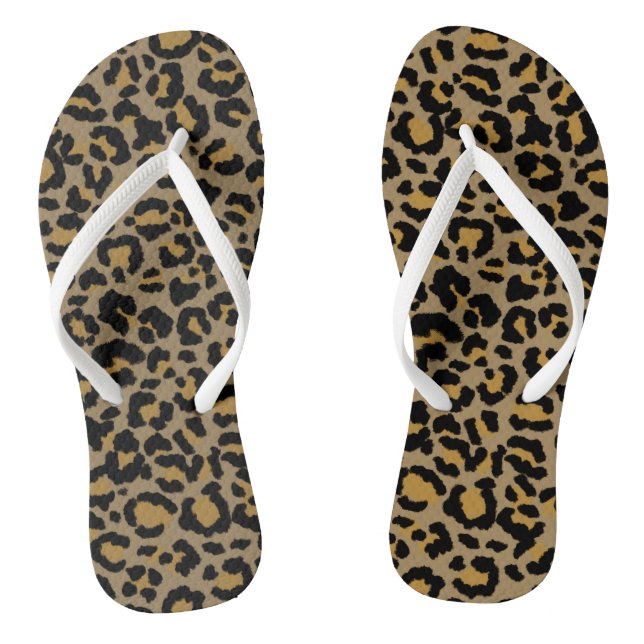 Leopardenmuster in Natur 2 Flip Flops (Fußbett)