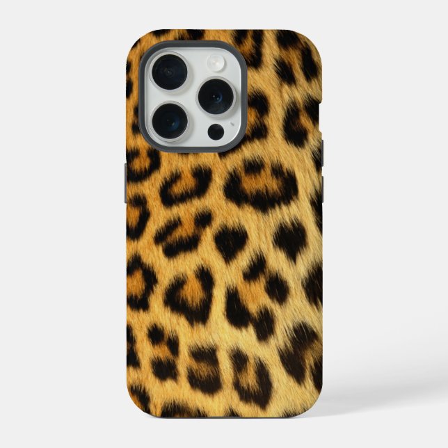 Leopardenmuster iPhone 15 Pro Hülle (Rückseite)