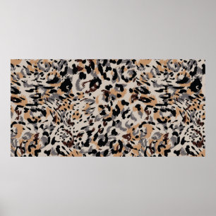 Leopardenmuster, Jaguarmuster, Tierpelz Poster