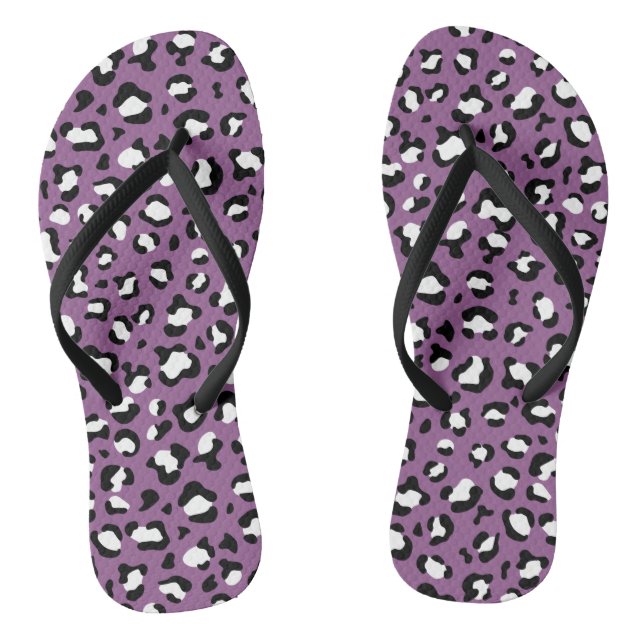 Leopardenmuster, Leoparden, Lila Leopard Flip Flops (Fußbett)