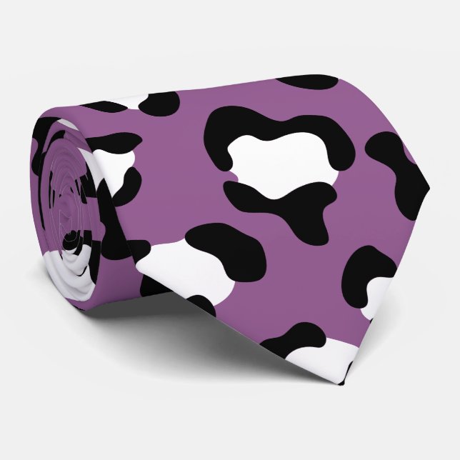 Leopardenmuster, Leoparden, Lila Leopard Krawatte (Gerollt)