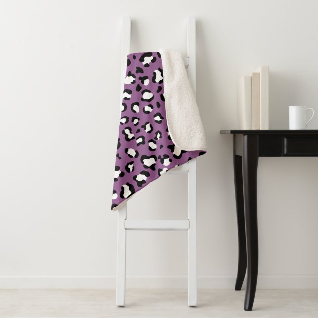 Leopardenmuster, Leoparden, Lila Leopard Sherpadecke (Beispiel)