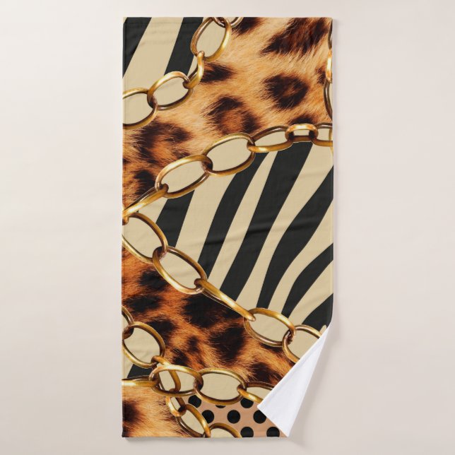 Leopardenmuster, Leopardrucke, Tierdruck,  Badehandtuch (Badehandtuch)