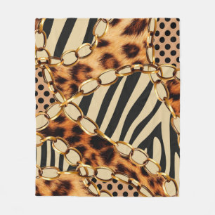 Leopardenmuster, Leopardrucke, Tierdruck,  Fleecedecke