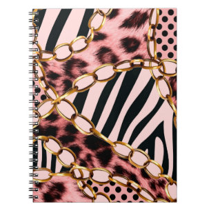 Leopardenmuster, Leopardrucke, Tierdruck,  Notizblock