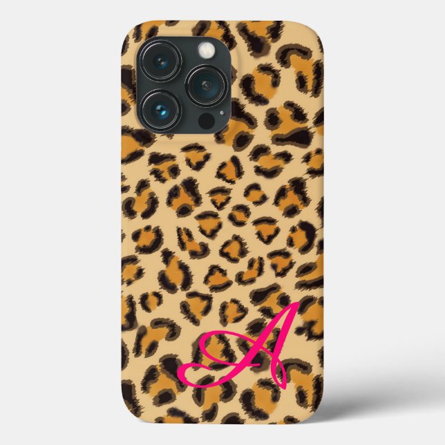 Leopardenmuster - mit Monogramm Case-Mate iPhone Hülle (Rückseite)