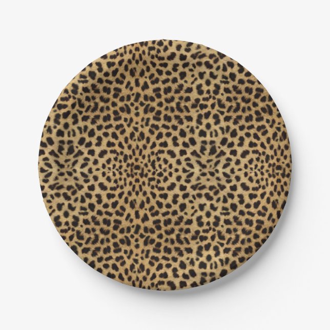 Leopardenmuster Pappteller (Vorderseite)