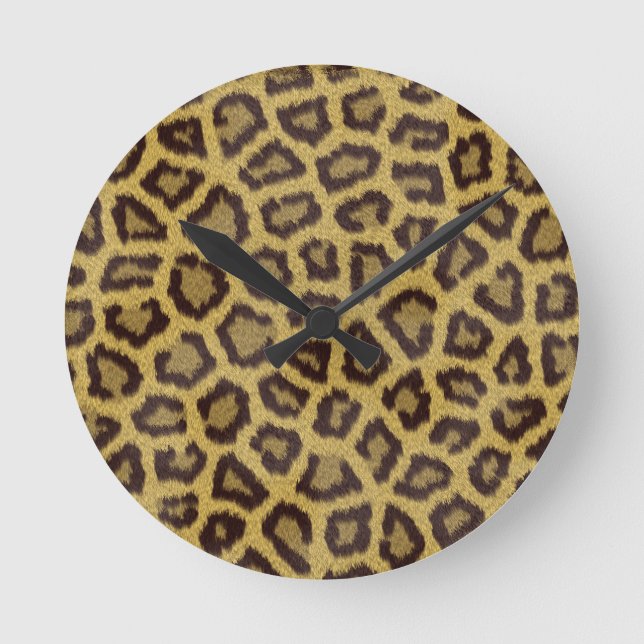 Leopardenmuster Runde Wanduhr (Vorderseite)