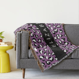 Leopardenmuster, Spots, Lila Leopard, Ihr Name Decke