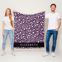 Leopardenmuster, Spots, Lila Leopard, Ihr Name Fleecedecke