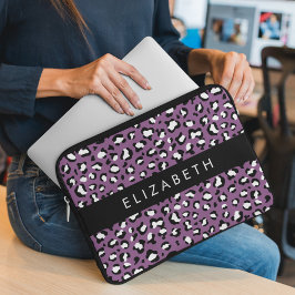 Leopardenmuster, Spots, Lila Leopard, Ihr Name Laptopschutzhülle