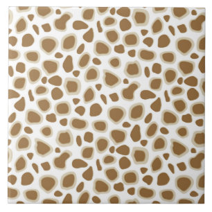 Leopardenmuster - Taupe-Beige und Weiß Fliese