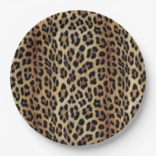 Leopardenmuster, Tiger, Leopardenhaut, Pappteller (Vorderseite)
