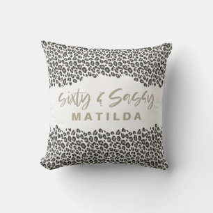 Leopardenprint 60-jähriges, nüchternes Geschenk Kissen