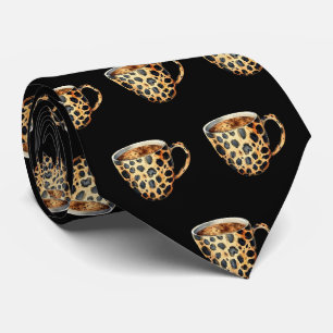 Leopardenprint-Kaffeetassen-Krawatte Krawatte