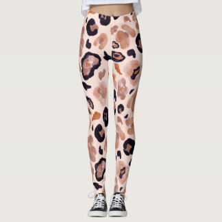 Leopardenprint, nahtlos, beige Hintergrund. Leggings
