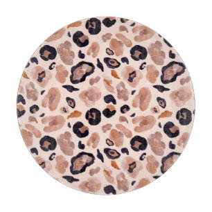 Leopardenprint, nahtlos, beige Hintergrund. Schneidebrett