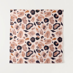Leopardenprint, nahtlos, beige Hintergrund. Wandteppich