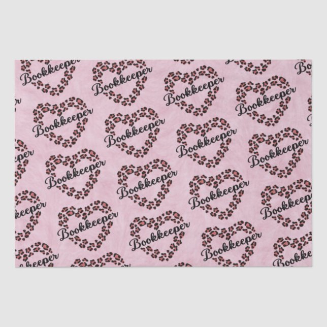 Leopardenrahmen für Buchhalter Rosa Seidenpapier (Vorderseite)