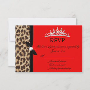 Leopardenroter Quinceanera-UAWG RSVP Karte