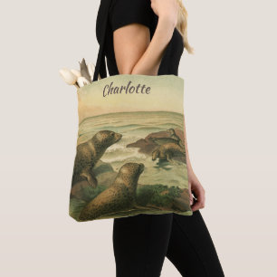 Leopardenseehunde, Vintage Wassertiere Meeresleben Tasche