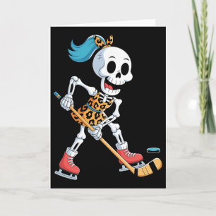 Leopardenskelett-Eishockey-Halloween-Kostüm Damen Karte