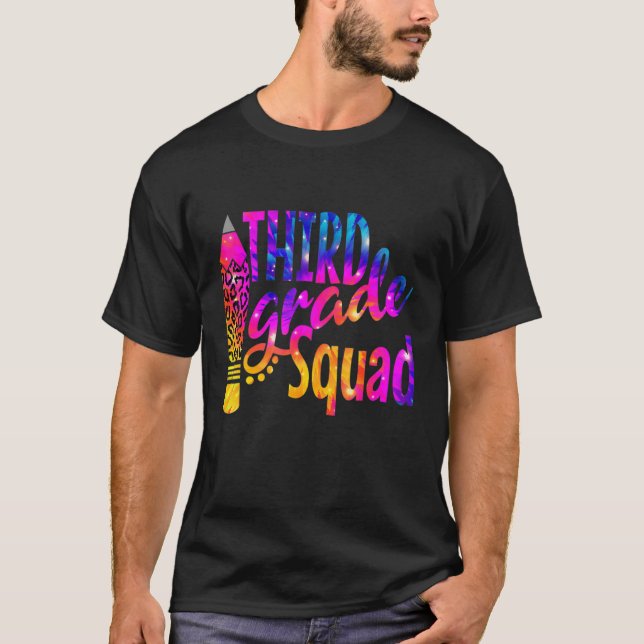 Leopardenstift-Gefärbte Krawatte Niedlich zurück z T-Shirt (Vorderseite)
