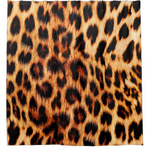 Leopardenstruktur, afrikanisches Tiermuster. Duschvorhang