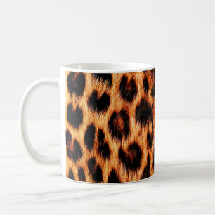 Leopardenstruktur, afrikanisches Tiermuster. Kaffeetasse