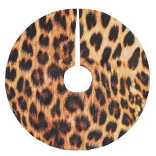 Leopardenstruktur, afrikanisches Tiermuster. Polyester Weihnachtsbaumdecke